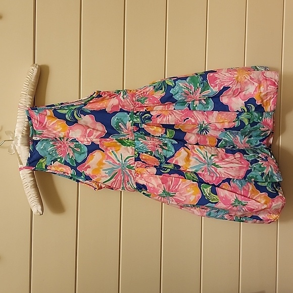 Lilly Pulitzer Elize Jungle Print Floral Girls Dress Sz 10 Pink Blue Green - Picture 6 of 6
